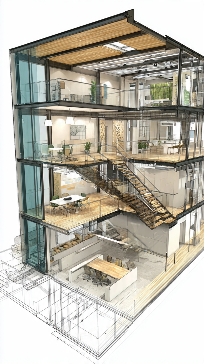 Small Office 3D Plan — Architecture project by FAB INTERIORS Nairobi